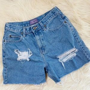 Hand distressed vintage shorts